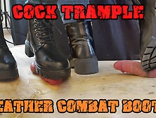 Crushing His Cock In Combat Boots Black Leather - Cbt Bootjob With Tamystarly - Ballbusting,  Femdom