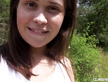 Petite teen with tiny tits finger fucking herself