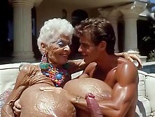 JAY7 Granny Sex Villa 03 - AI MOVIE SCENE - Unsightly old hag with heavy hooters and lascivious as hell suggests her bazookas an