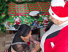 I spent Christmas with my pretty,  horny,  massive-bootied stepdaughter and we ended up fucking