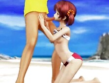 Cute hentai teenie plays with cock