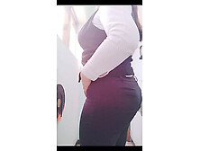 sexy secretary milf latina big butt big ass mexican take out all her clothes in the bathroom