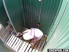 Public Spycam Caught Bitch in Shower