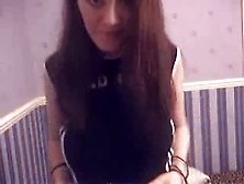 Slim gal gets in hot mood