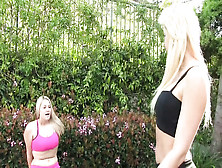 Savana Styles Came Over To Teach Willow Devine Some Yoga Stretches But Ended Swallowing On Her Gigantic Ole Boobies