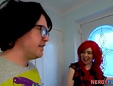 Leeds geeks jizzes on penis sucking off babes face