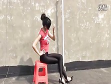 Thai Photoshoot In Stirrup Leggings