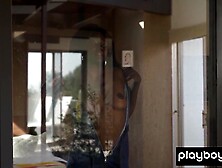 Ardent black cutie Victoria Antoinette discloses her taut ebony cunt