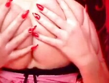 Big-Titted Webcam Girl Oils Up Her Massive Boobs