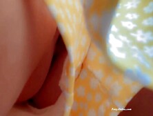 Cunt out of pants on the bus.  Hidden Rubbing love button below petticoat