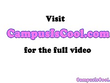 Cocksucking college teen in mmf threeway