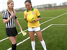 A Female Soccer Player And Female Ref Eat Pussy After A Match