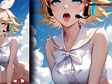 Kagamine Rin shows off her perfect body and boobs