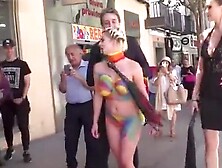Body painted blonde disgraced in public