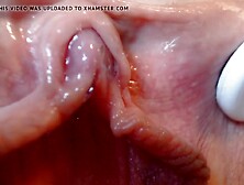 Neon Wand Close Up Throbbing Clitoris Climax