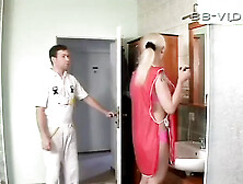 Scandalous! Blonde wife locks herself in the bathroom to fuck the man who knows how to make her happy