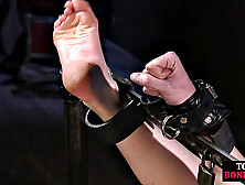 Busty trapped babe throat fucked