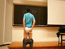 Gay Exhibtionist Stripping And Cumming In Lecture Hall