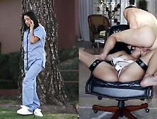 Nurse Split Screen - Assfuck - Butt Fucking