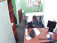 Beautiful Blonde Patient Sucks Doctors