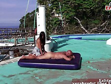 Booty banged! on the terrace with a curvy Hispanic