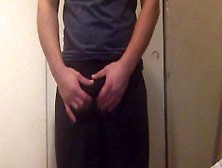 Small Uncut Cock Jerk Off Tease In Sweats