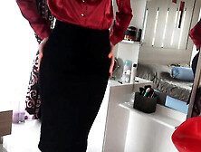 Angel The Dreamgirl's Wet Pussy Peeking From Tight Pencil Skirt Makes You Hard