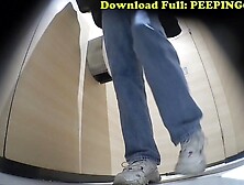 Beautiful girl secretly filmed in public toilet