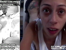 Brutal Caption Training: I Force Petite Blonde Candie Cross to Read Sleazy Texts While Getting Doggystyle Screwed