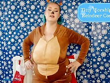 *** TRAILER MERELY *** Titty Worship In A Reindeer Dress - Solo Cutie