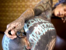 Tatted Teenie Investigating Pound Machine With Her Anal invasion