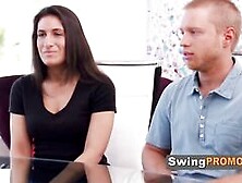 Triple Blowjob By Horny Swinger Wives In The Red Room