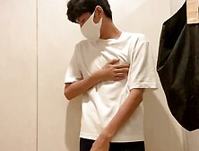 Masked Asian Twink Pulls Out His Cock And Masturbates On Camera