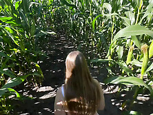 Maja Meer's Unallowed Anal Adventure in Cornfield - Sweet Teen Gets Surprised Creampie