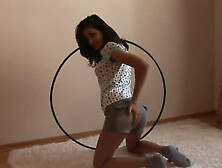 Hula Hoop Hottie Petting Her Juicy Pussy On The Floor