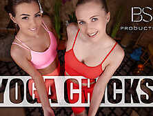 Stretching After The Yoga Class With Stacy Cruz And Cindy Shine