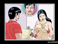 Savita Bhabhi gets personal with a salesman and explores anal play