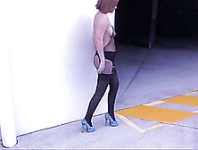 Girl in fishnet nylon