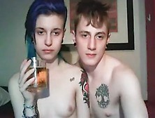 Horny teenage couple shagging on webcam (18+)