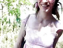 Teeny-Tiny German Cutie Rides A Hard Dick In Public Park