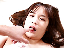 Naked Japanese woman gets taped in her first amateur fuck show