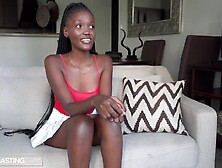 Slim Ebony Playgirl Blows Large White Dong In Amateur Homemade Casting