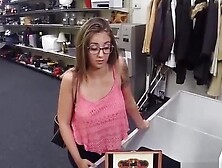 Nerdy tattoed girl Layla London hot sex in the office