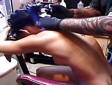 Tattoo Master Fucks That Lovely Brunette Girl In His Saloon