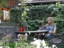 Old hubby watching horny hunk drills his teen wife