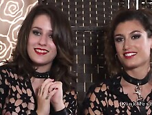 Three hot babes fucked in crowd