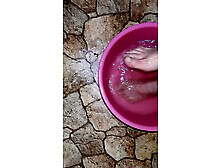 My girlfriend pedicure licks my toes and I cum - Lesbian-illusion