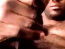 JOE SCHMO VIDEO - Handsome black amateur jerks off his BBC and cums solo (Gmans junk)