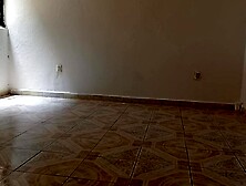 Mommy takes off anything and stays in her strap to do the cleaning