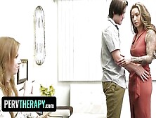 Perv Therapy - Lucky Bro Fucks Both Athena Anderson And